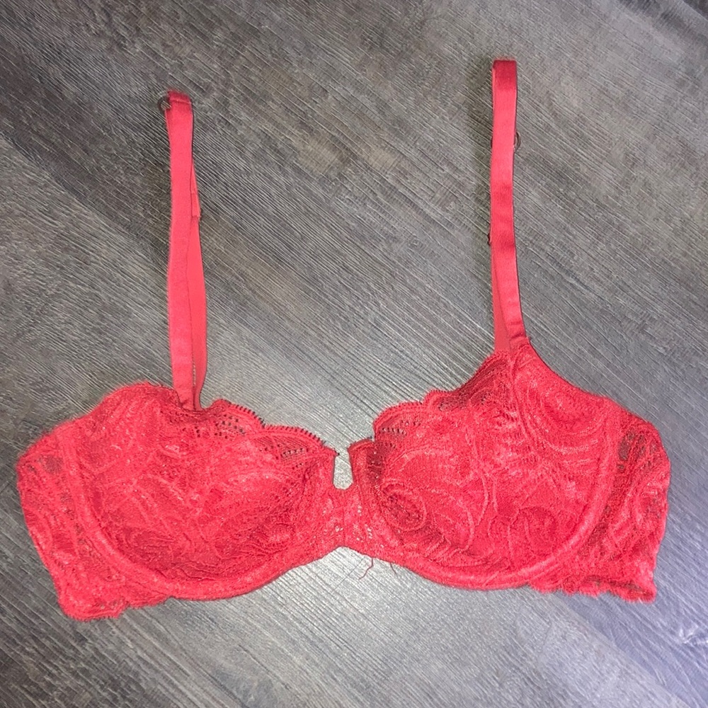 + Red Laced Bra +